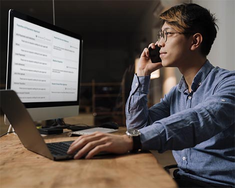 Man on computer